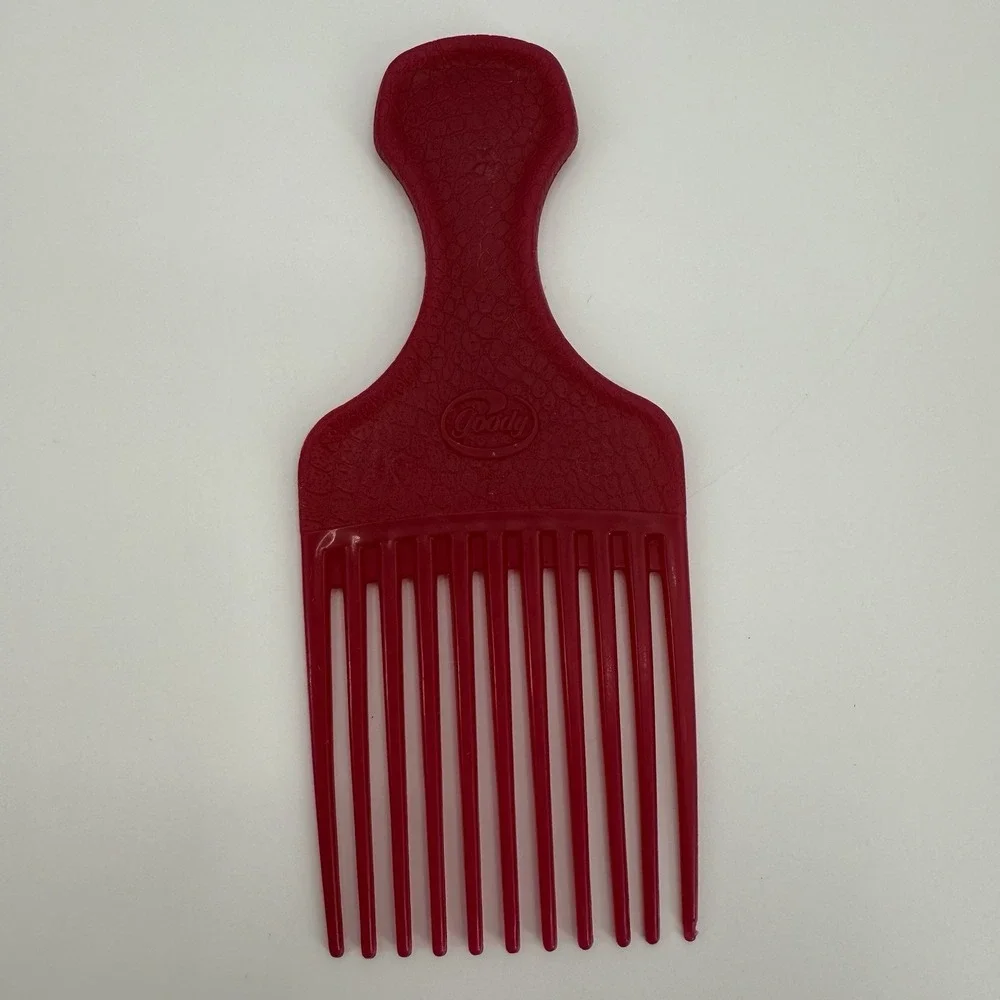 Vintage Goody USA 1999 Red Textured Hair Lift Pick Comb Detangle Style‎ Fluff
